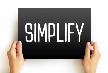Kart üzerinde SIMPLIFY metin, kavram arkaplan