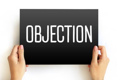 Kart üzerinde OBJECTION metin, kavram arkaplan