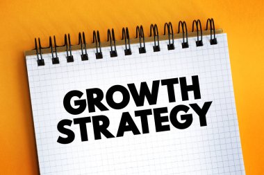 Not defterindeki büyüme stratejisi metni, kavram arka gruplandırması