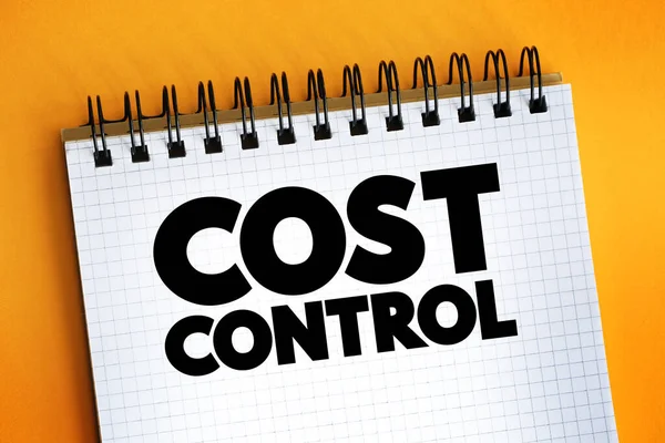 Cost Control text on notepad, concept backgroun