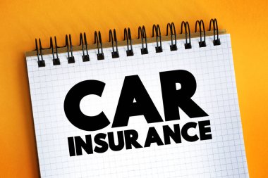 Not defterindeki Araba Sigortası metni, konsept backgroun