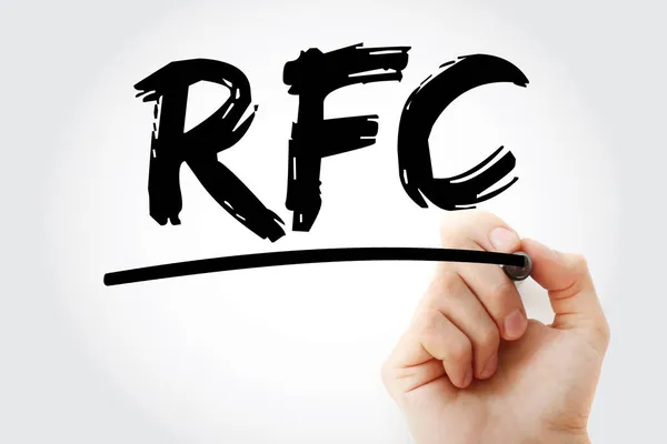 Rfc Begäran Kommentarer Akronym Med Markör Begrepp Bakgrund — Stockfoto