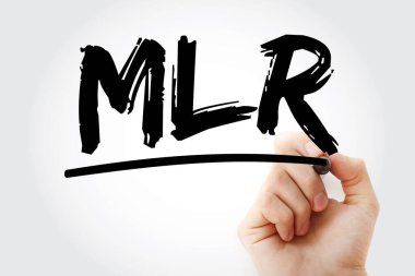MLR - İşaretleyici, iş kavramı arka grubuna sahip en düşük kredi oranı kısaltması