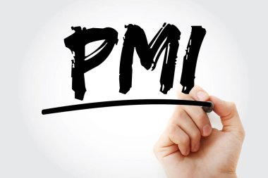 PMI - Purchasing Managers' Index acronym with marker, business concept backgroun clipart