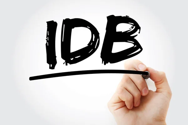 Idb Industrial Development Bond Akronim Markerem Business Concept Backgroun — Zdjęcie stockowe