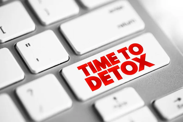 Time Detox Text Button Keyboard Concept Backgroun — Stock Photo, Image