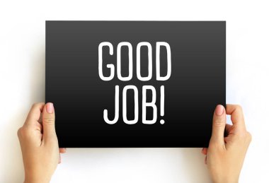 İyi iş! Kartta metin, konsept arkaplan