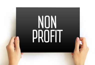 Kart üzerinde NON PROFIT metni, kavram arka planı