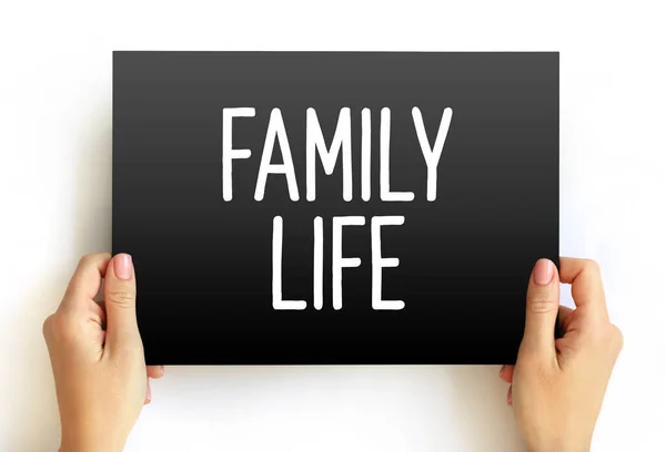 Family Life Testo Scheda Concept Background — Foto Stock