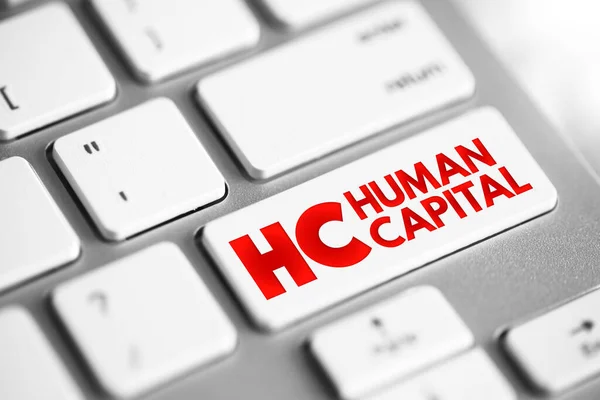 Human Capital Acronym Text Button Keyboard Business Concept Background — Stockfoto