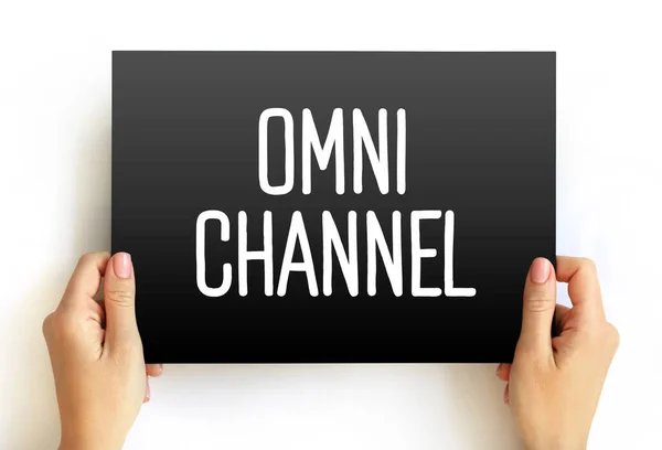 Omni Channel Neologisme Portmanteau Beschrijven Van Een Reclamestrategie Tekst Kaart — Stockfoto