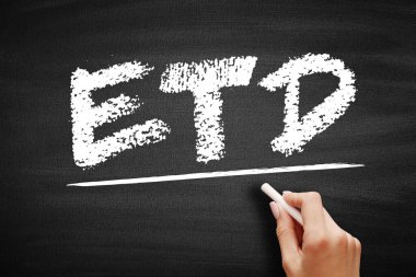 ETD - Tahmini Kalkış Saati veya Tahmini Teslimat Zamanı, Tahta üzerinde kısaltma metin kavramı