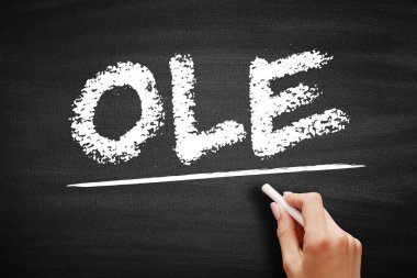 OLE Nesne Bağlama ve Gömüleme - belgelere ve diğer nesnelere bağlama ve bağlama teknolojisi, kara tahta üzerindeki kısaltma metni