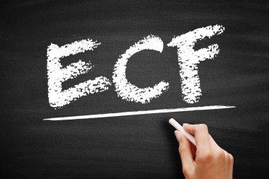 ECF hücre dışı sıvı - hücrelerde içermeyen vücut sıvısı, karatahta kısaltma metni