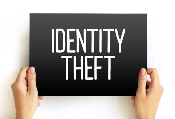 Kradzież Tożsamości Miejsce Gdy Ktoś Wykorzystuje Dane Osobowe Innej Osoby — Zdjęcie stockowe