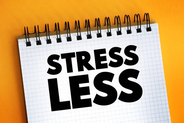 Stress Meno Testo Sul Blocco Note Sullo Sfondo Del Concetto — Foto Stock