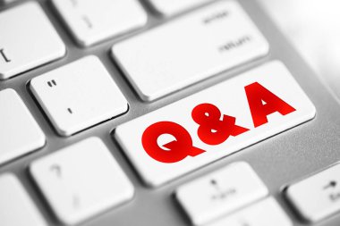 Klavyede Q ve A metin düğmesi, konsept arkaplan