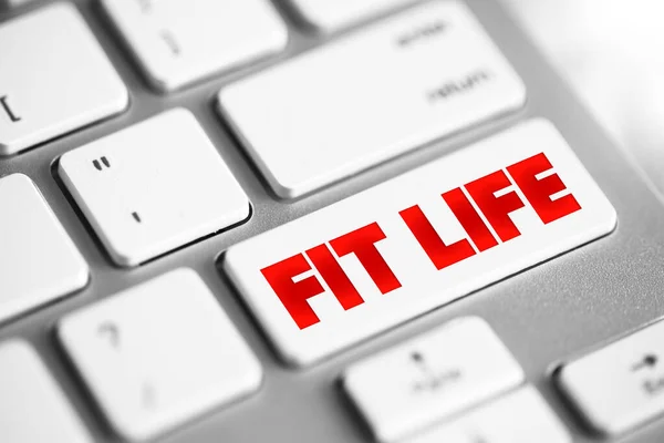 Fit Life Tekstknop Toetsenbord Concept Achtergrond — Stockfoto