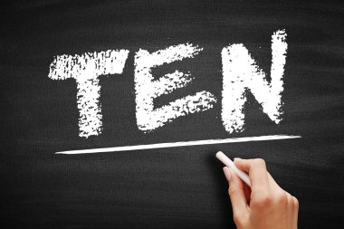 TEN Toksik Epidermal Necrolysis - cilt kabarcıkları ve soyulmasıyla karakterize edilen hayati tehlike arz eden cilt bozukluğu, kara tahtanın üzerindeki kısaltma metni