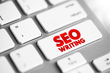Seo klavyeye metin düğmesi yazılıyor, konsept arkaplan
