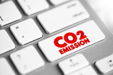 Klavyede CO2 Emisyon metin düğmesi, konsept arkaplan