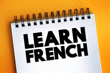 Not defteri, kavram arkaplanı üzerinde Fransızca metin öğren