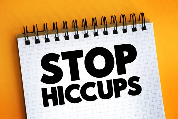 Stop Hiccups Text Anteckningsblock Begrepp Bakgrund — Stockfoto