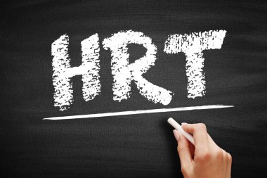 HRT Hormon Değiştirme Terapisi - kadın menopozu ile ilişkili semptomları tedavi etmek için kullanılan hormon terapisi, karatahta kısaltma metni