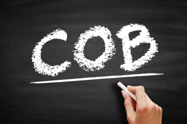 COB İş Kapanışı - iş günü sonu, karatahta kısaltma metni