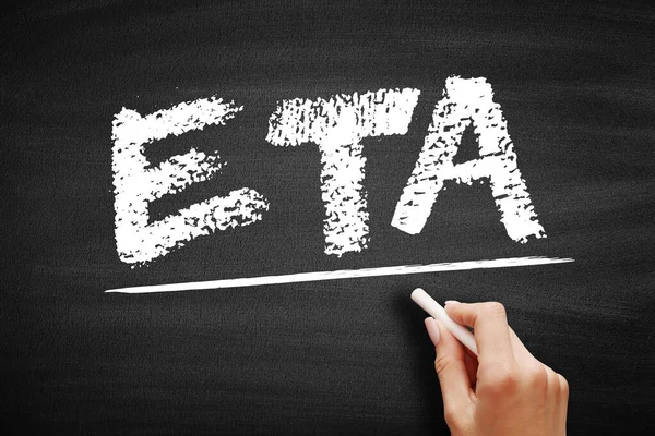 Tahmini varış zamanı - bir gemi, araç, uçak, kargo, acil durum servisi veya kişinin belli bir yere ulaşması beklenen zaman, karatahta üzerindeki kısaltma metni