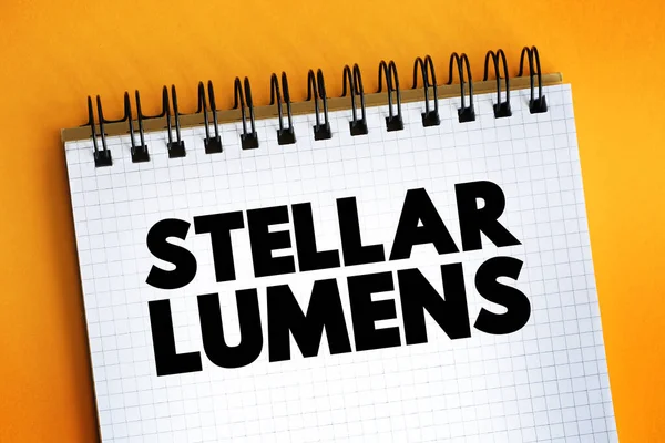 Текст Stellar Lumens Блокноті Концептуальний Фон — стокове фото