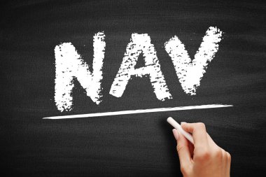 NAV Net Varlık Değeri - şirketin toplam varlıkları eksi toplam yükümlülükleri, karatahta kısaltma metni