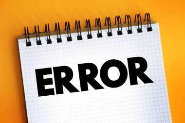 Not defterinde hata metni, kavram arkaplanı