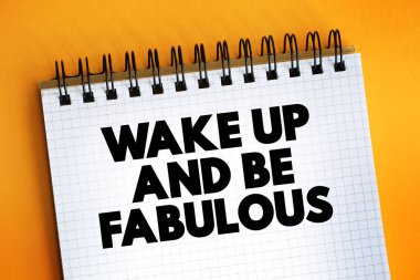 Uyanın ve not defterindeki muhteşem metin olun, kavram arka planı