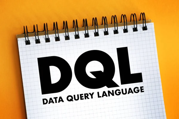 Dql Texto Sigla Data Query Language Bloco Notas Fundo Conceito — Fotografia de Stock