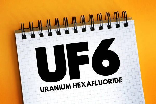Uf6 Uranhexafluorid Akronym Text Anteckningsblock Teknik Koncept Bakgrund — Stockfoto
