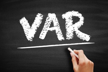 VAR - İşaretleyici ve karatahta iş konsepti ile Risk Kısaltmasında Eklenen Değer veya Değer