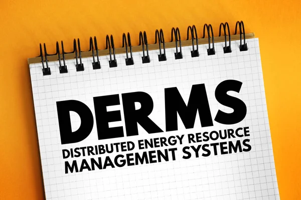 Derms Distributed Energy Resource Management Systems Acrónimo Texto Bloco Notas — Fotografia de Stock