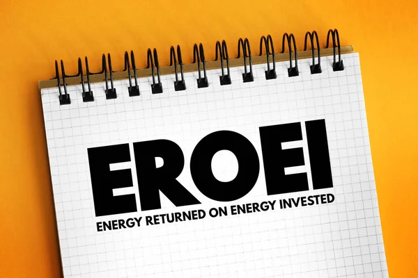 Eroei Energy Returned Energy Invested Acronym Notepad Fundo Conceito Abreviatura — Fotografia de Stock