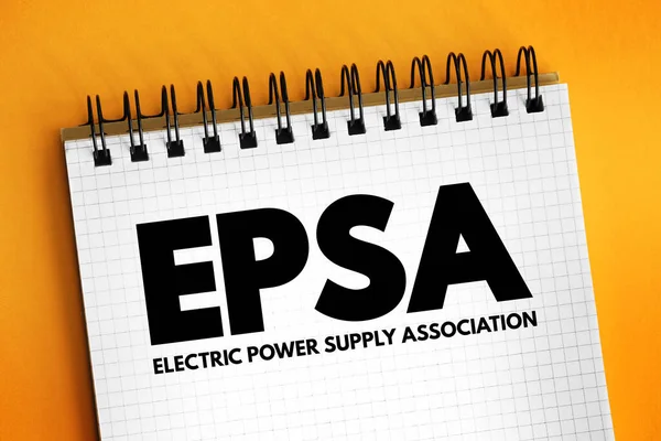 Epsa Electric Power Supply Association Acrónimo Texto Bloco Notas Fundo — Fotografia de Stock