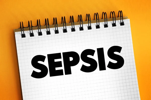 Sepsis Respuesta Extrema Del Cuerpo Una Infección Concepto Texto Bloc — Foto de Stock