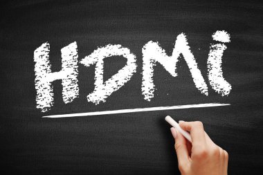 HDMI Yüksek Tanımlı Çokluortam Arayüzü - hem sıkıştırılmamış ses hem de videoyu tek bir dijital arayüz, karatahta kısaltma metni ile birleştiren bağlantı yöntemi