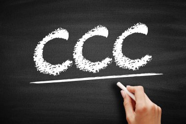 CCC - Müşteri Bakım Merkezi kısaltması, karatahta iş kavramı