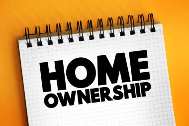Ev sahipliği - kendi evine sahip olma gerçeği, not defterinde metin kavramı