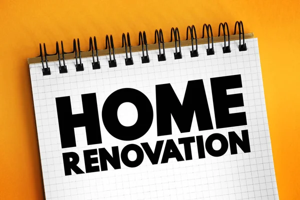 Home Rénovation Texte Sur Bloc Notes Fond Concept — Photo