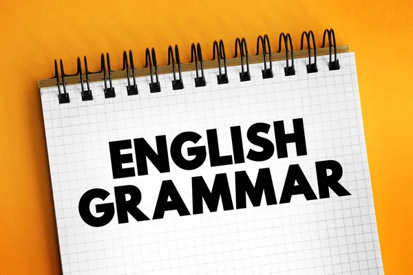 Gramática Inglesa Forma Que Los Significados Codifican Términos Idioma Inglés —  Fotos de Stock