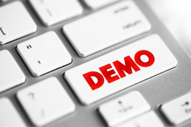 Demo - bir ürünün veya tekniğin tanıtımı, klavyede metin düğmesi
