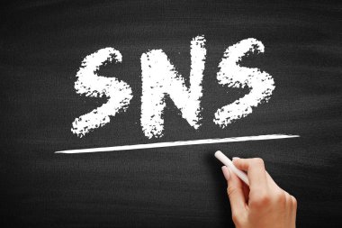 SNS Sosyal Ağ Servisi - karatahta kısaltma metni ile gerçek bir ilişki ya da ilgi paylaşan diğer insanlarla ilişki kurmak için çevrimiçi hizmet