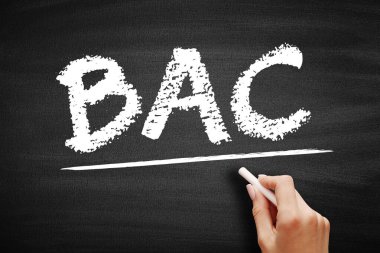 BAC Kanlı Alkol Konsantrasyonu - kandaki alkol oranı yüzde olarak, karatahta kısaltma metni