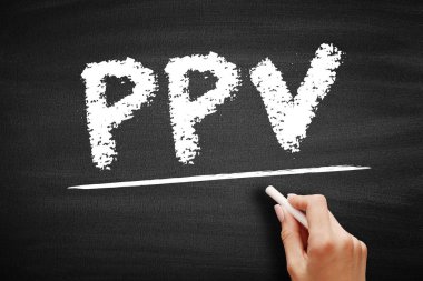 PPV Pay Per View - bir izleyiciye özel televizyon, karatahta kısaltma metni üzerinden bireysel olayları izleme olanağı sağlayan ankesörlü televizyon ya da web yayını